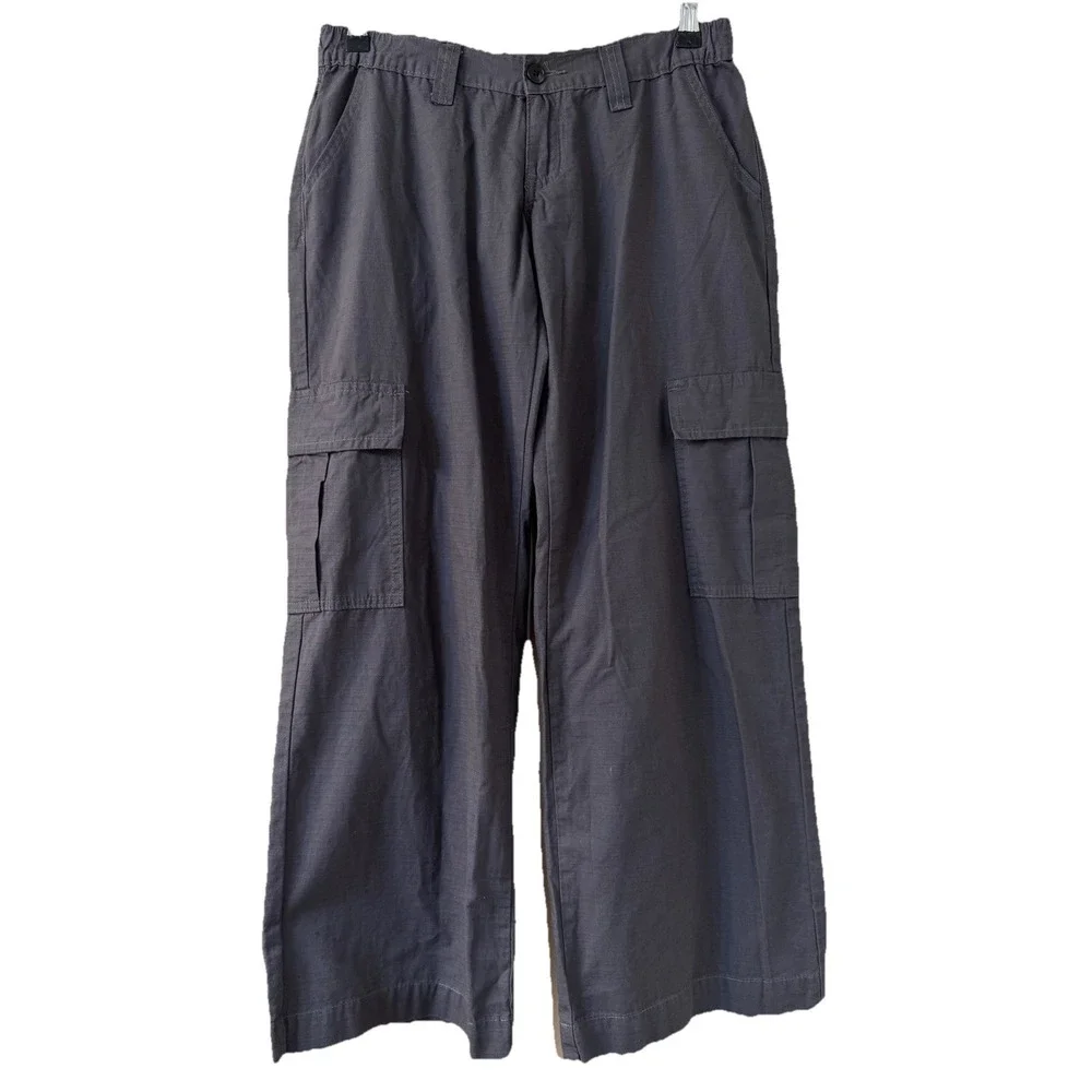 J Galt Shanghai Women's Ripstop Pants S Cargo Baggy Low Rise Wide‎ Leg Gorpcore